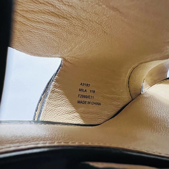 Coach Mila Leather Ankle Strap Heel Sandals Size 11 Black - Picture 6 of 8